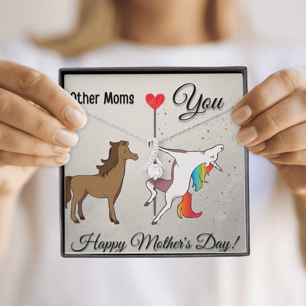Mothers Day Gift For Mom Alluring Beauty Necklace With Funny Message Card