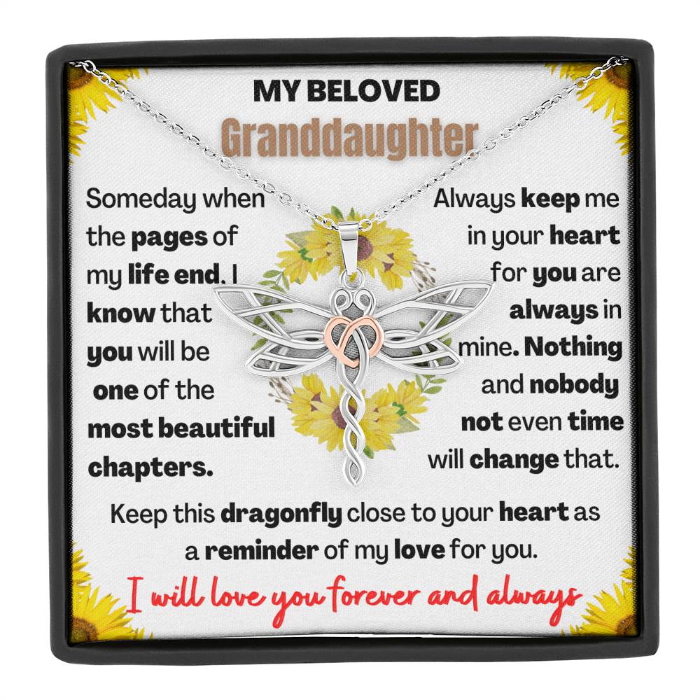 Gift for Granddaughter - Dragonfly Keepsake - Always keep me in your heart
