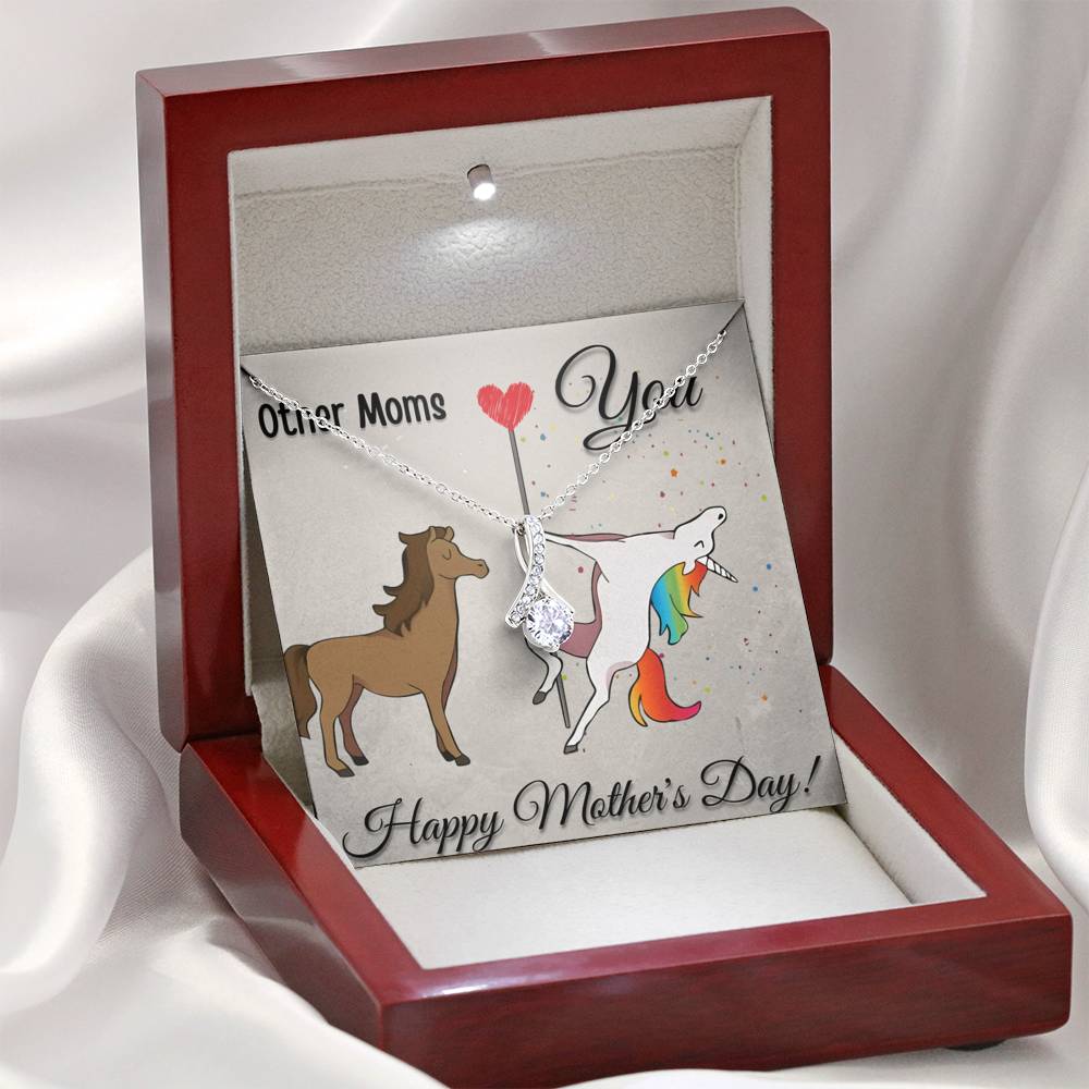 Mothers Day Gift For Mom Alluring Beauty Necklace With Funny Message Card