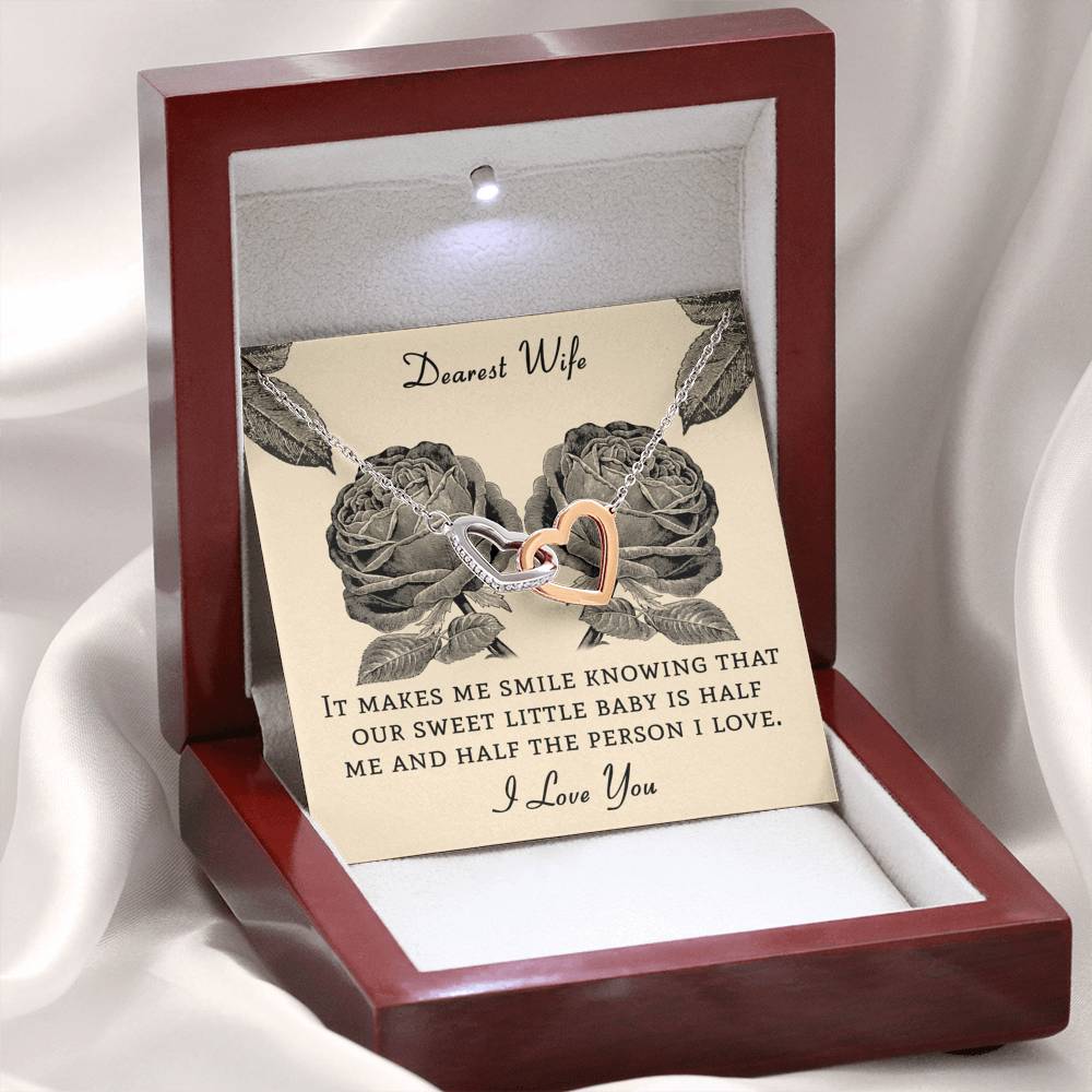 DEAREST WIFE - CARD Double hearts necklace