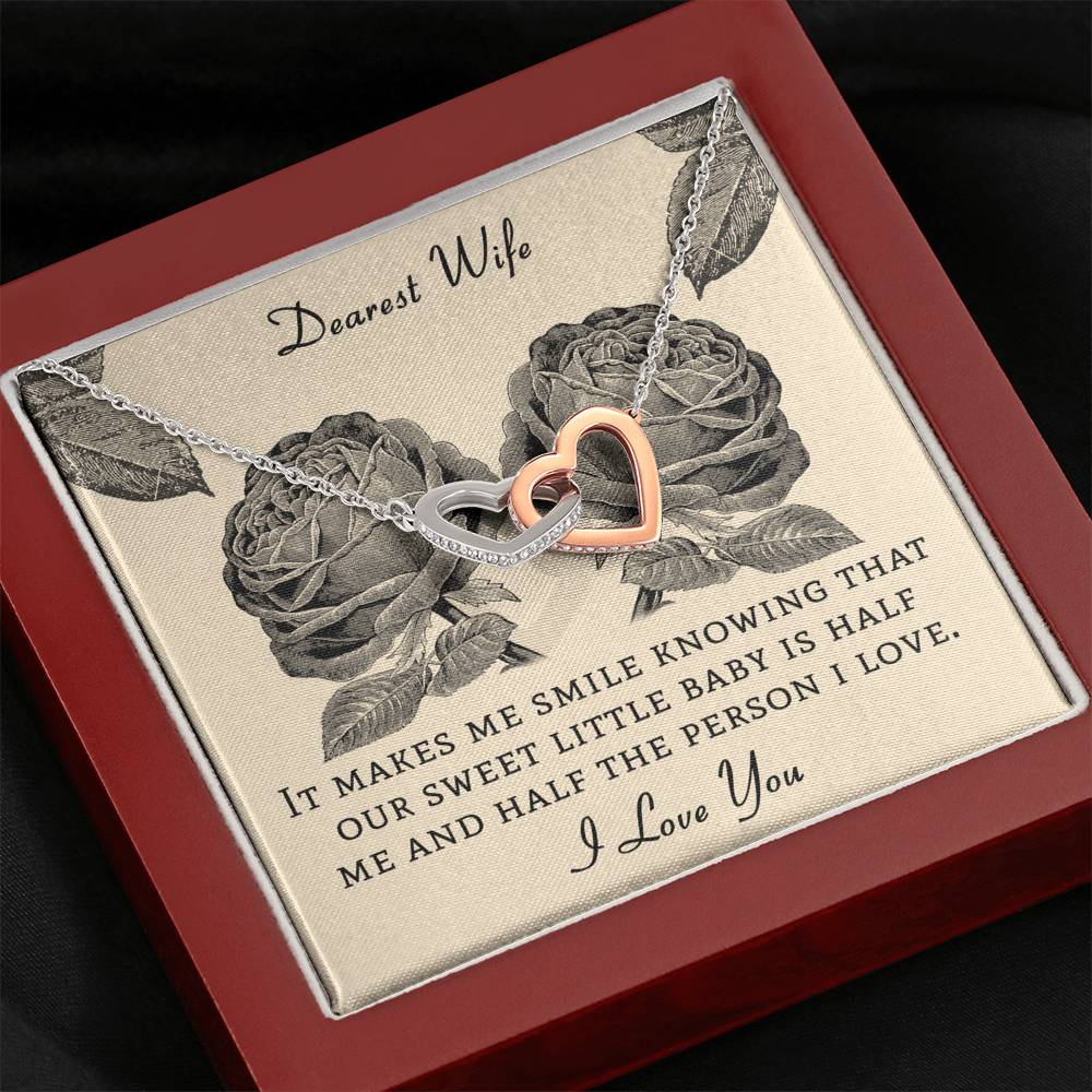 DEAREST WIFE - CARD Double hearts necklace